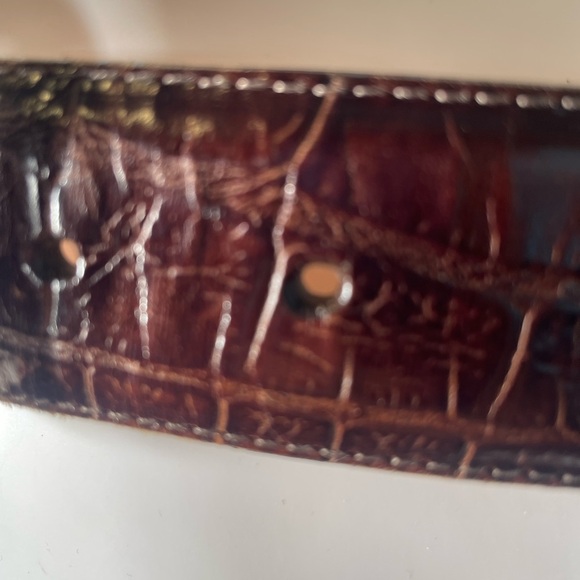 Vintage Brighton Brown Leather Western Silver Buckle Belt crocodile embossed - Picture 6 of 14